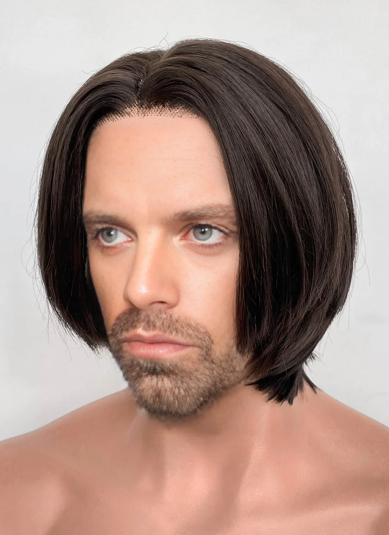 The New Avengers Thunderbolts Bucky Barnes Brunette Straight Lace Front Synthetic Men's Wig LF8080 - Image 4