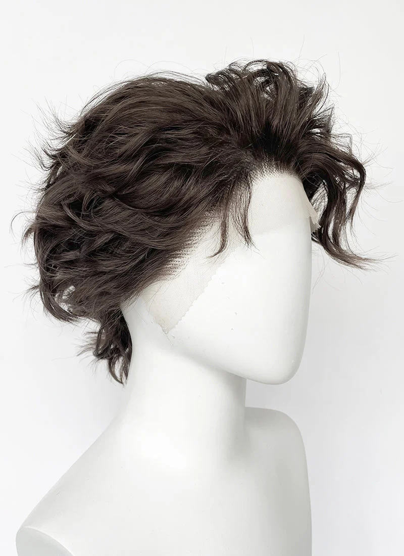 Brunette Wavy Lace Front Synthetic Men's Wig LF8082 - Image 3