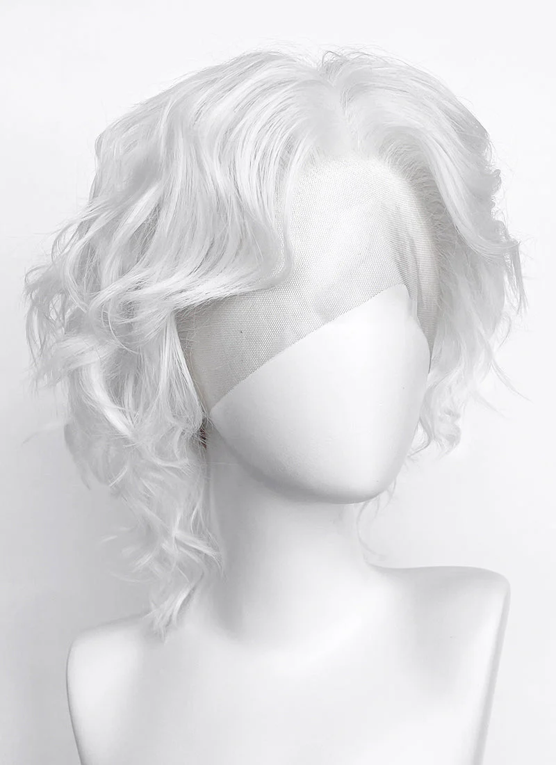 White Wavy Lace Front Synthetic Men's Wig LF8083 - Image 2