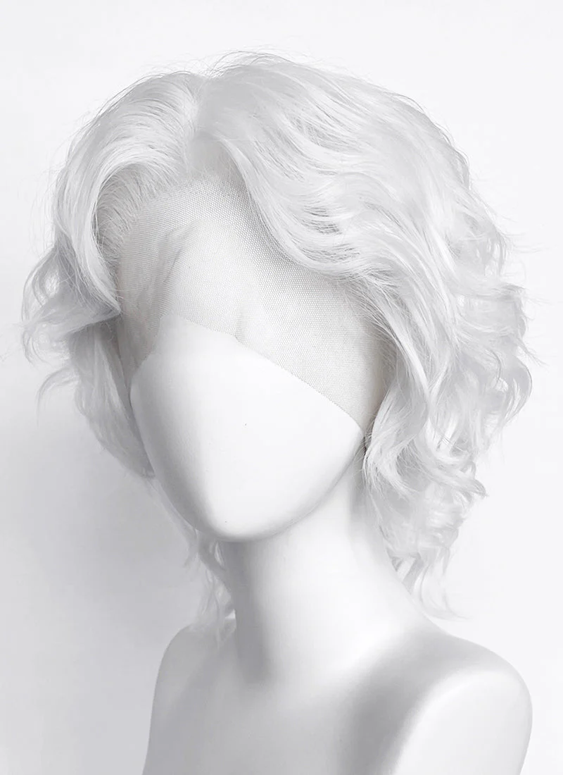 White Wavy Lace Front Synthetic Men's Wig LF8083 - Image 4