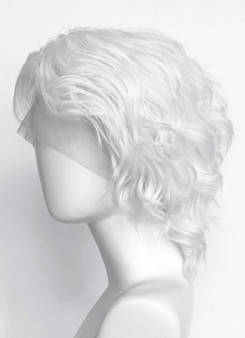 White Wavy Lace Front Synthetic Men's Wig LF8083 - Image 5