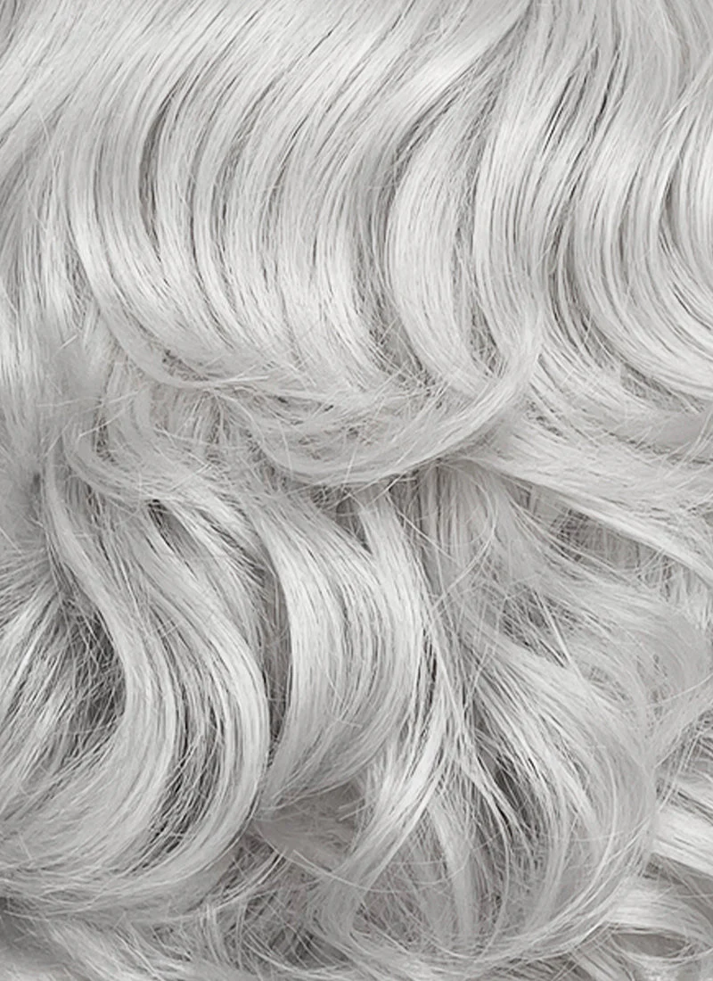 Pastel Blondish Grey Wavy Lace Front Synthetic Wig LF8087 - Image 6