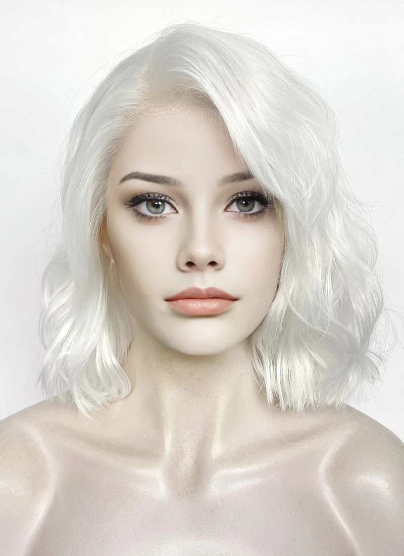 White Wavy Lace Front Synthetic Hair Wig LF8093