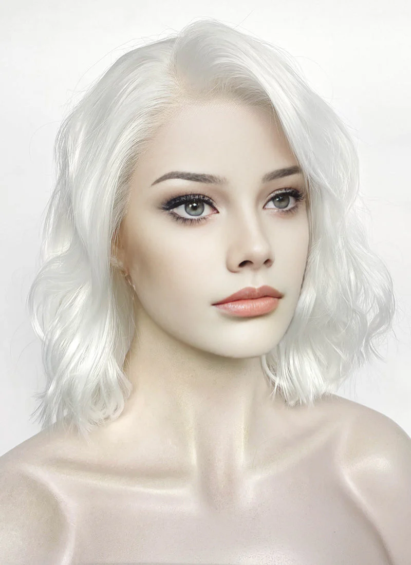 White Wavy Lace Front Synthetic Hair Wig LF8093 - Image 2