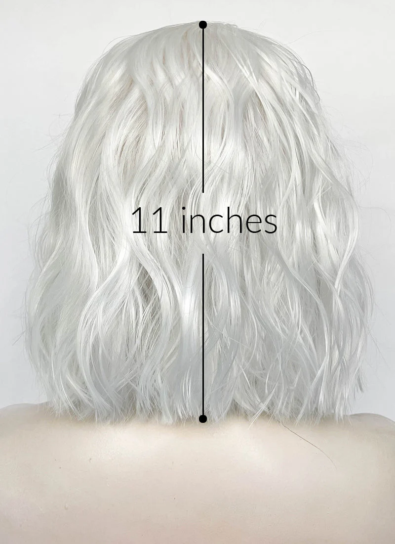 White Wavy Lace Front Synthetic Hair Wig LF8093 - Image 7