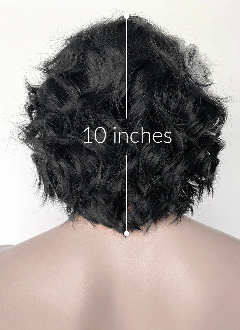 Sweeney Todd Black With Sliver Grey Wavy Lace Front Synthetic Men's Wig LF8095 - Image 5