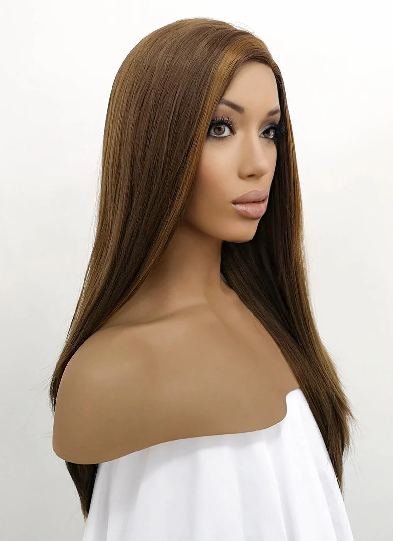 Brunette Straight Lace Front Synthetic Wig LFB006 - Image 2