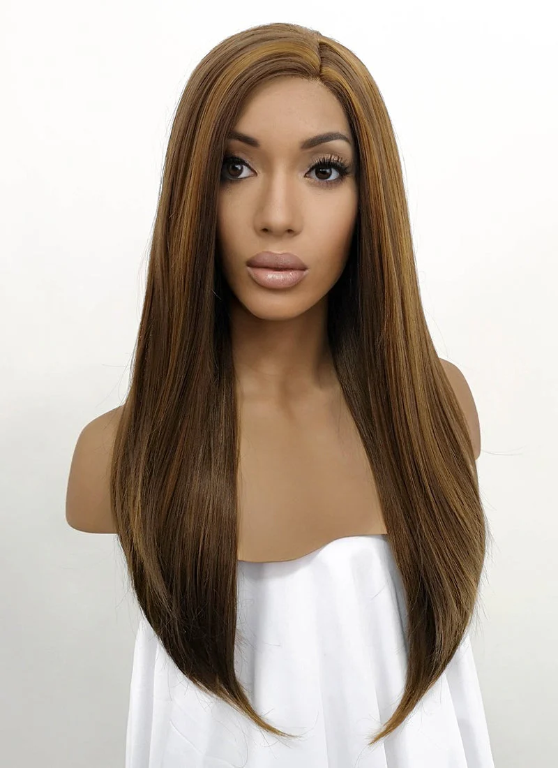 Brunette Straight Lace Front Synthetic Wig LFB006 - Image 3