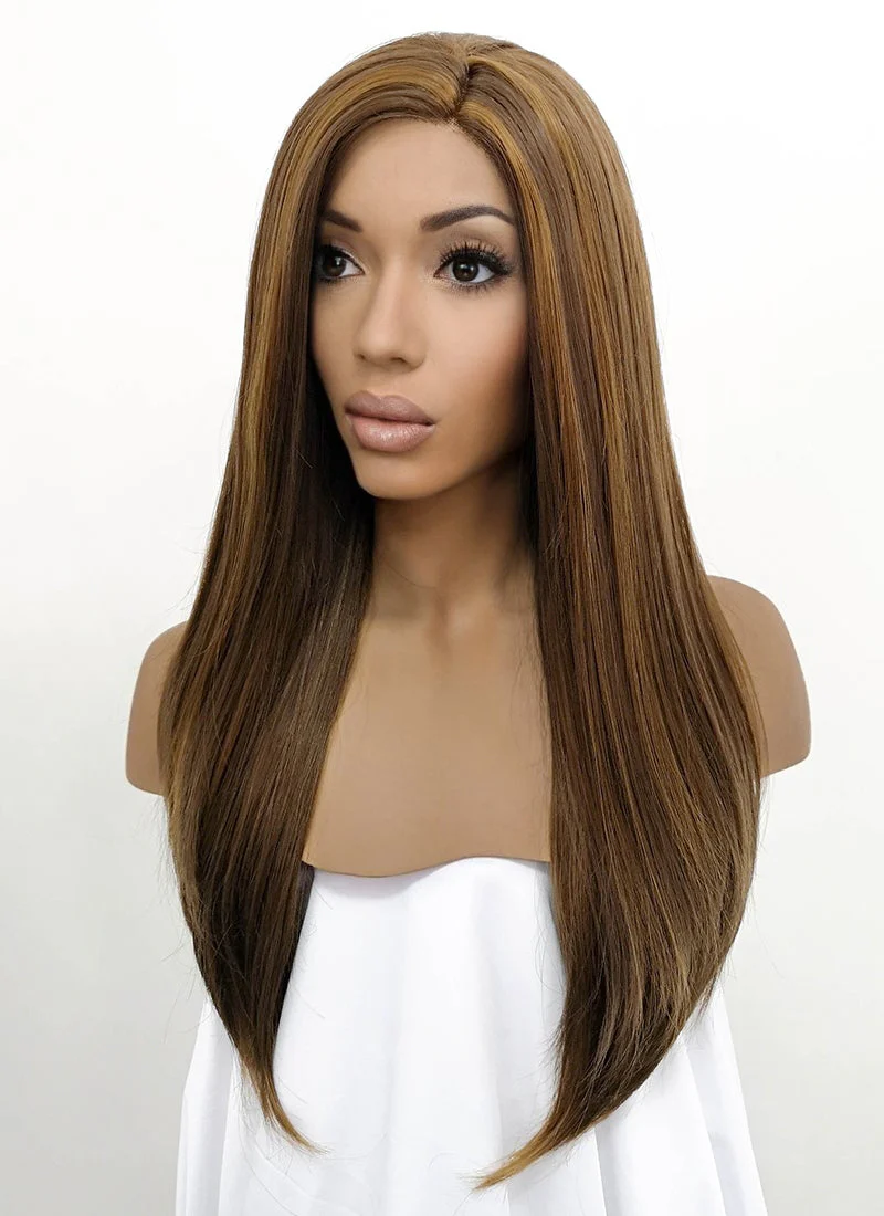 Brunette Straight Lace Front Synthetic Wig LFB006 - Image 4