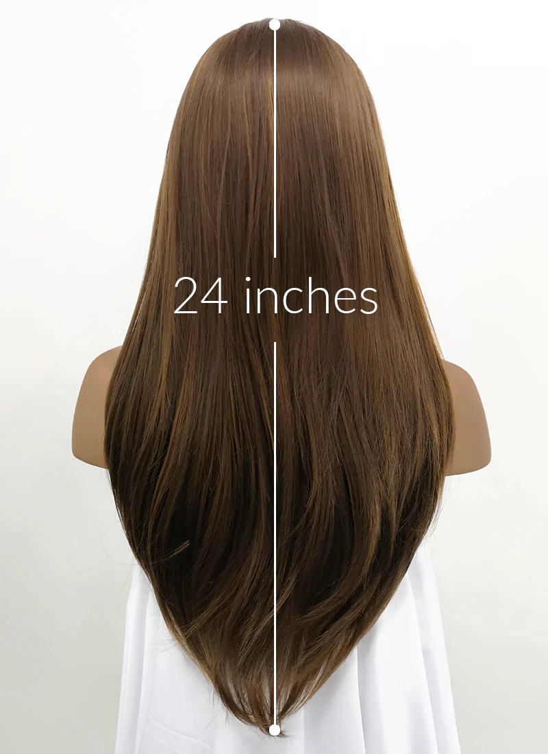 Brunette Straight Lace Front Synthetic Wig LFB006 - Image 5