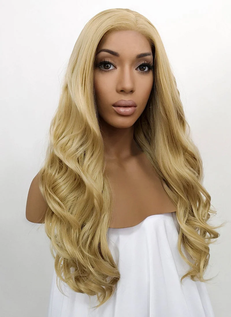 Wavy Golden Blonde Lace Front Synthetic Wig LFB119 - Image 2