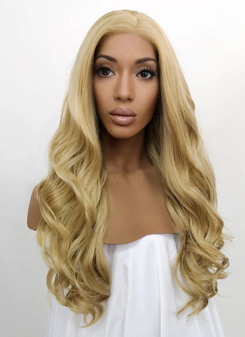Wavy Golden Blonde Lace Front Synthetic Wig LFB119 - Image 3