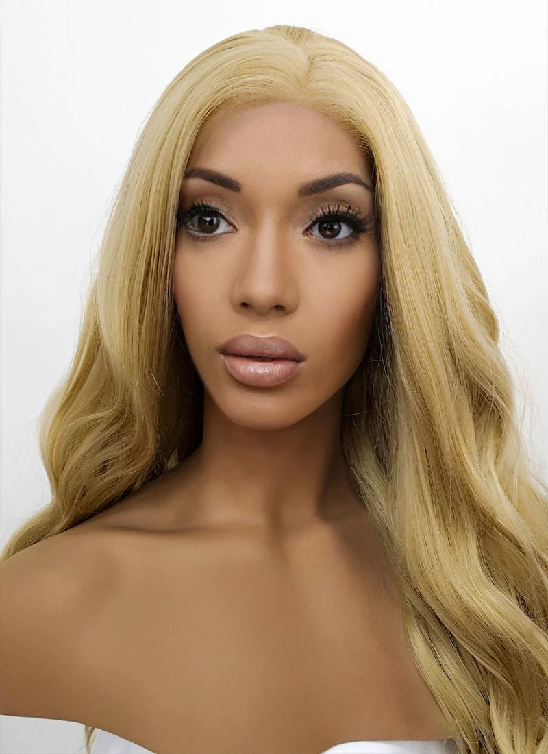 Wavy Golden Blonde Lace Front Synthetic Wig LFB119 - Image 4