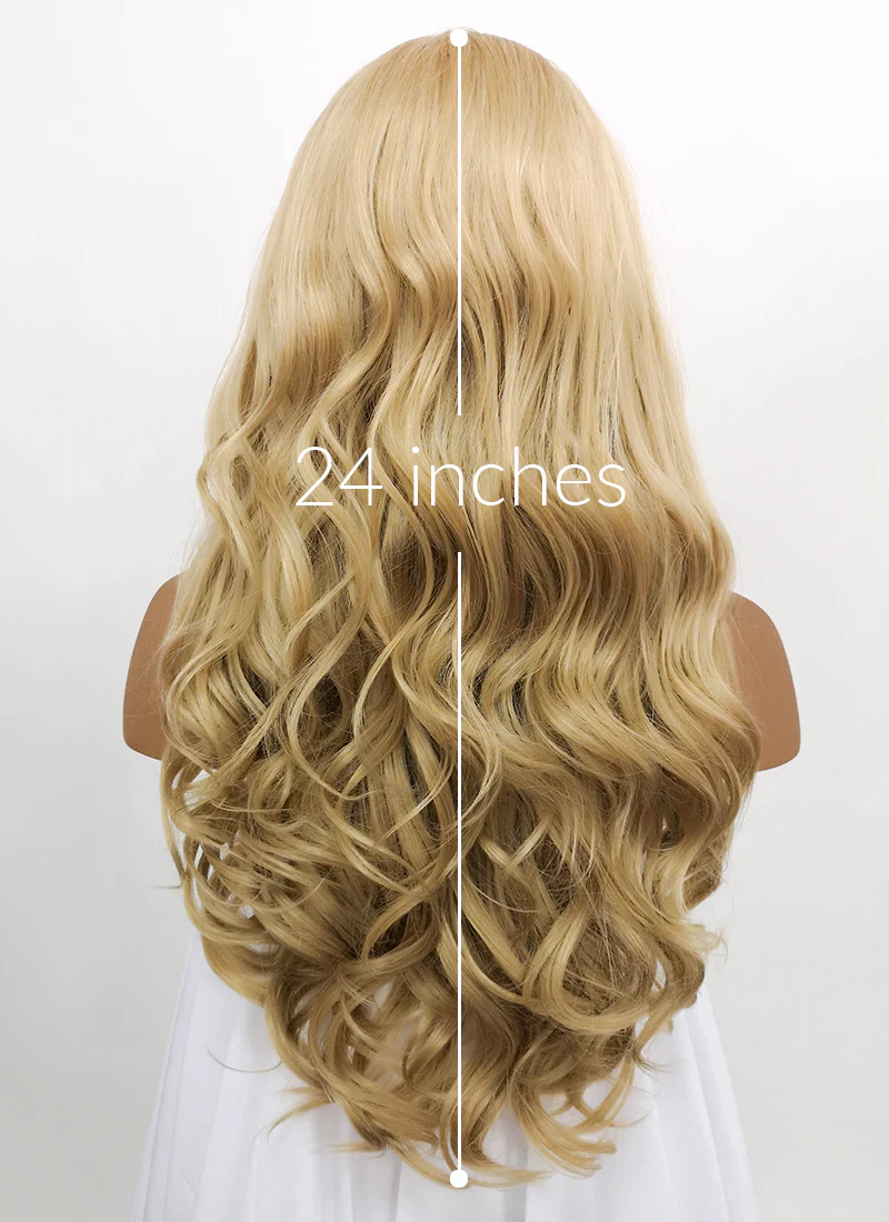 Wavy Golden Blonde Lace Front Synthetic Wig LFB119 - Image 5
