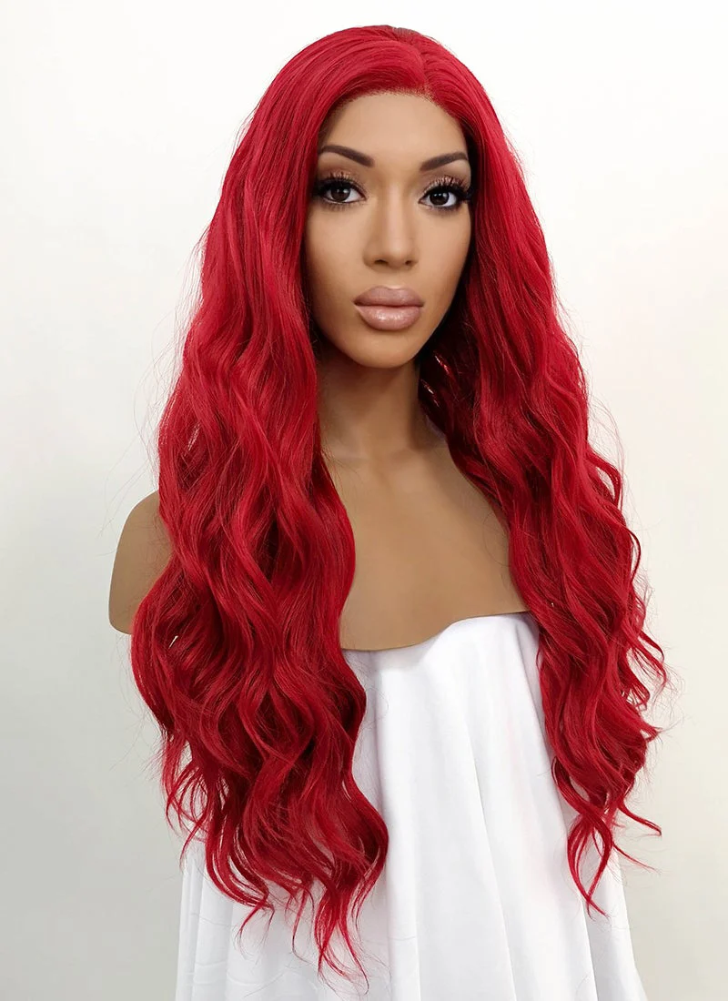 Wavy Red Lace Front Synthetic Wig LFB355 - Image 2