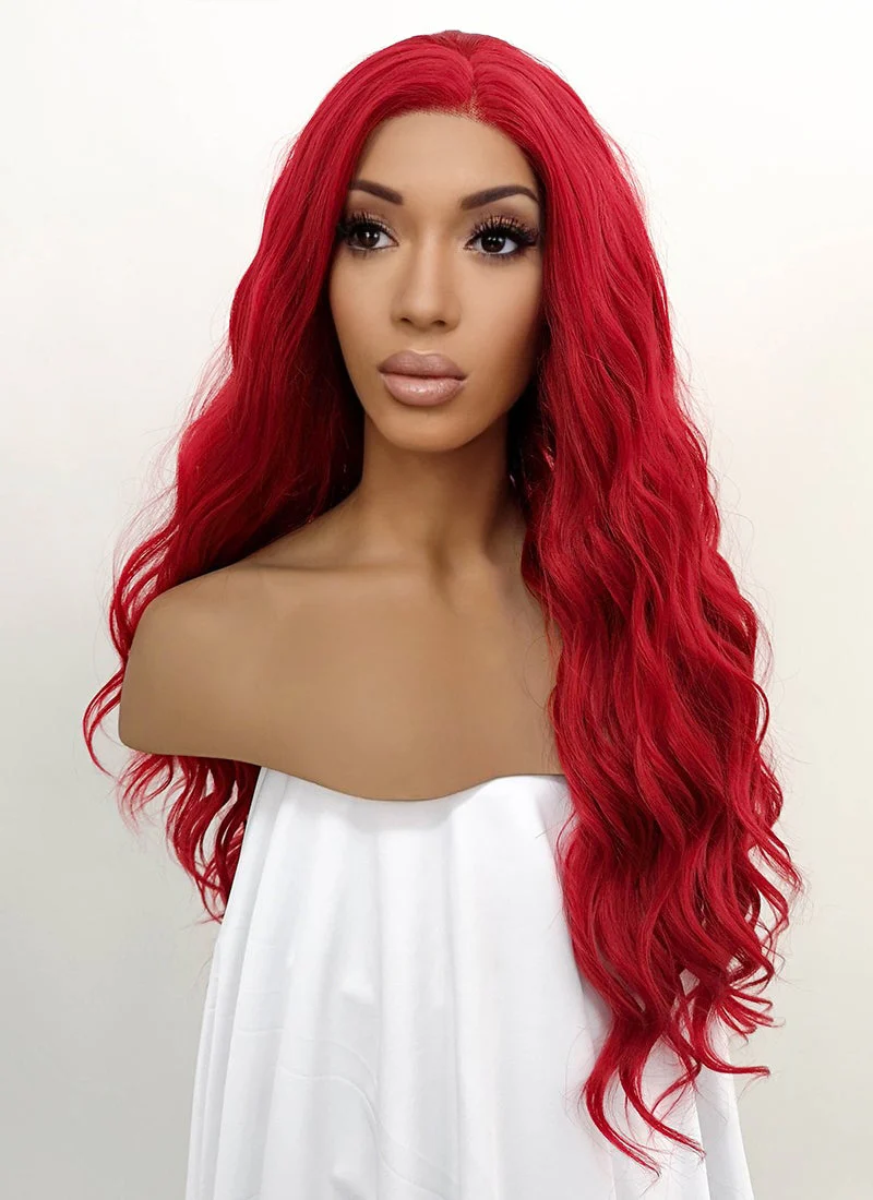 Wavy Red Lace Front Synthetic Wig LFB355 - Image 4