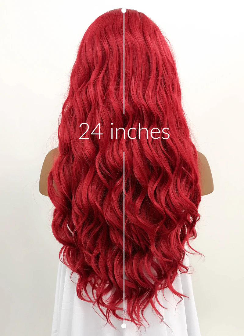 Wavy Red Lace Front Synthetic Wig LFB355 - Image 5