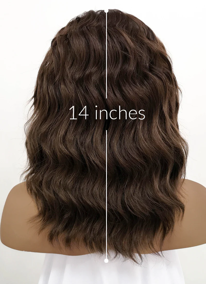 Brunette Wavy Lace Front Synthetic Wig LFB407 - Image 5