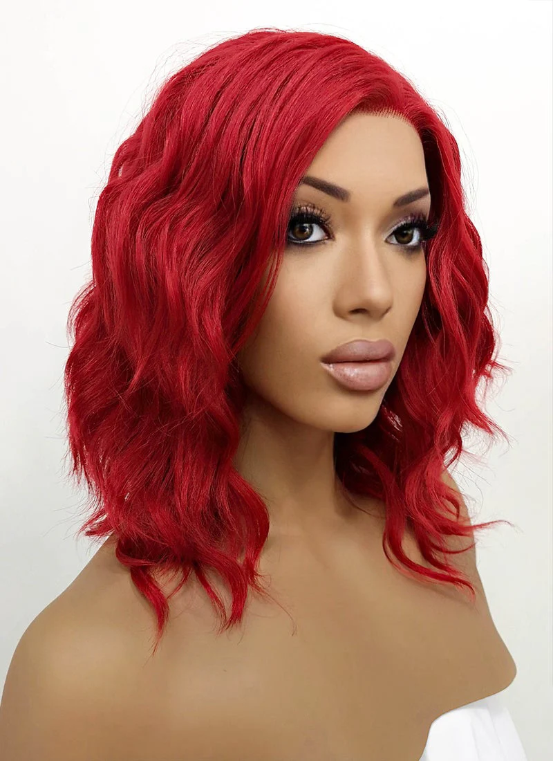 Red Wavy Lace Front Synthetic Wig LFB408 - Image 2