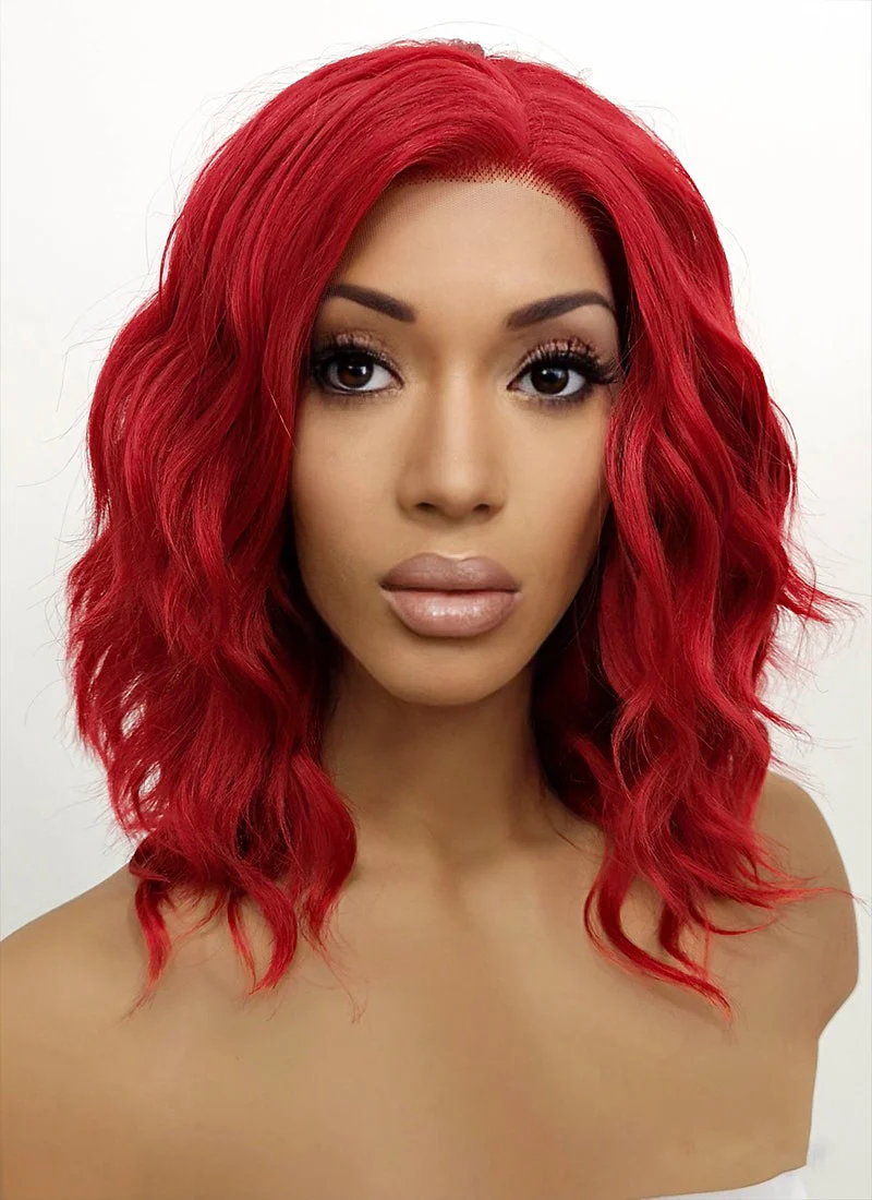 Red Wavy Lace Front Synthetic Wig LFB408 - Image 3