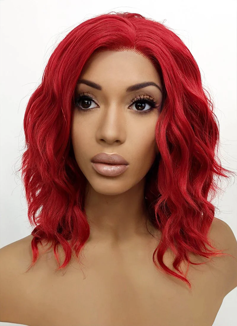 Red Wavy Lace Front Synthetic Wig LFB408 - Image 4