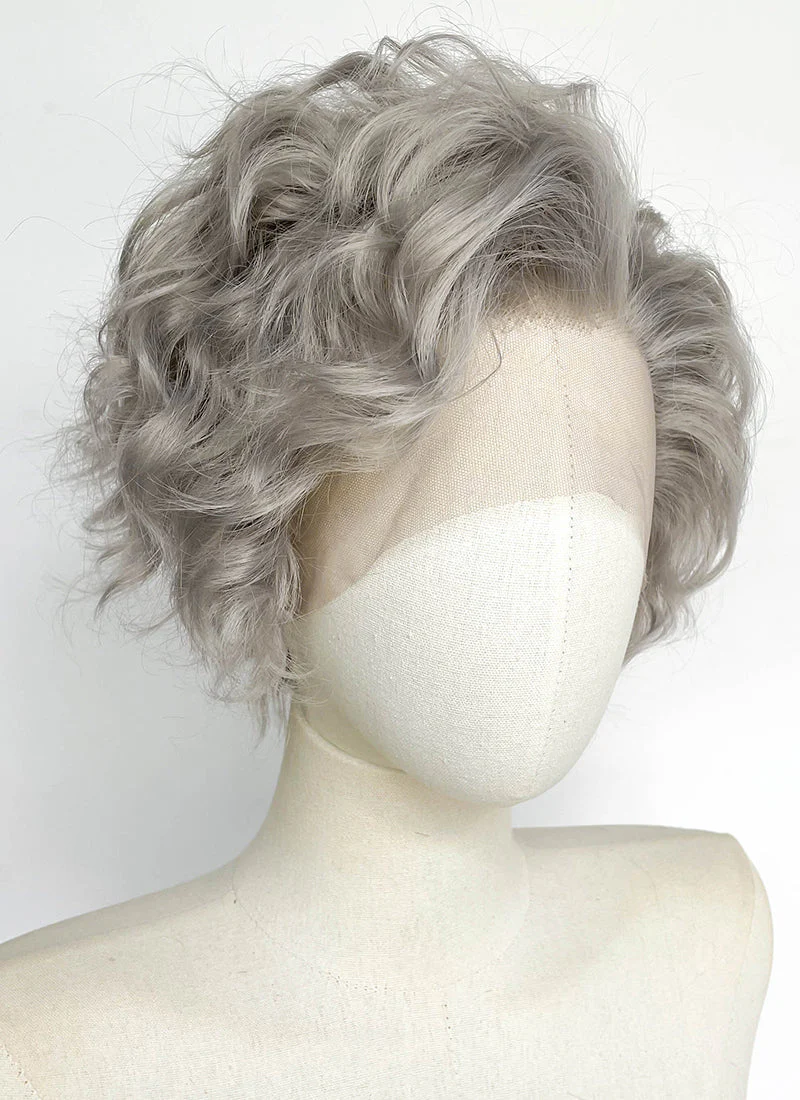 Grey Curly Lace Front Synthetic Wig LFCS280 - Image 2