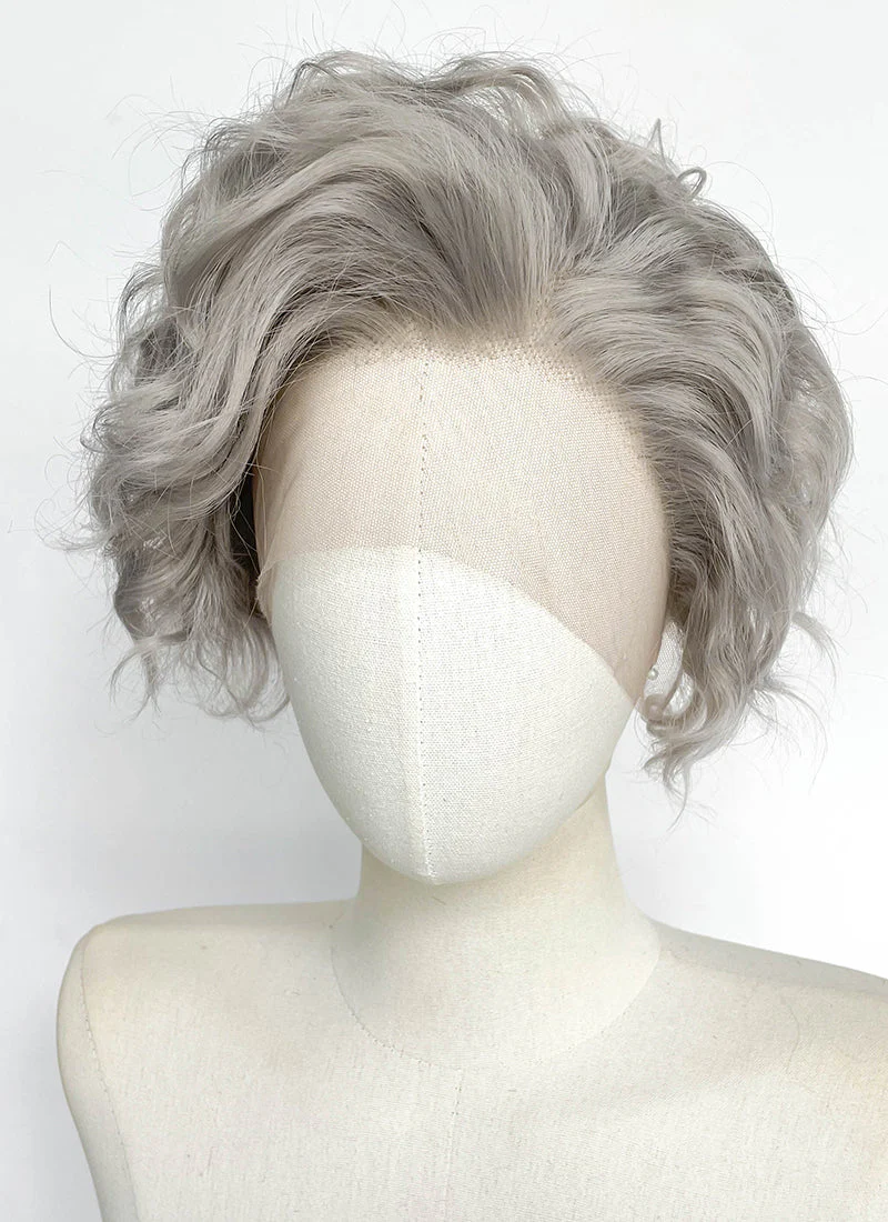 Grey Curly Lace Front Synthetic Wig LFCS280 - Image 3