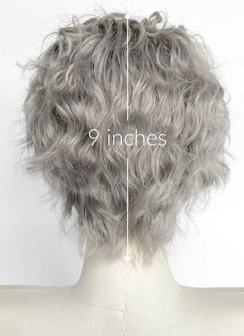Grey Curly Lace Front Synthetic Wig LFCS280 - Image 4