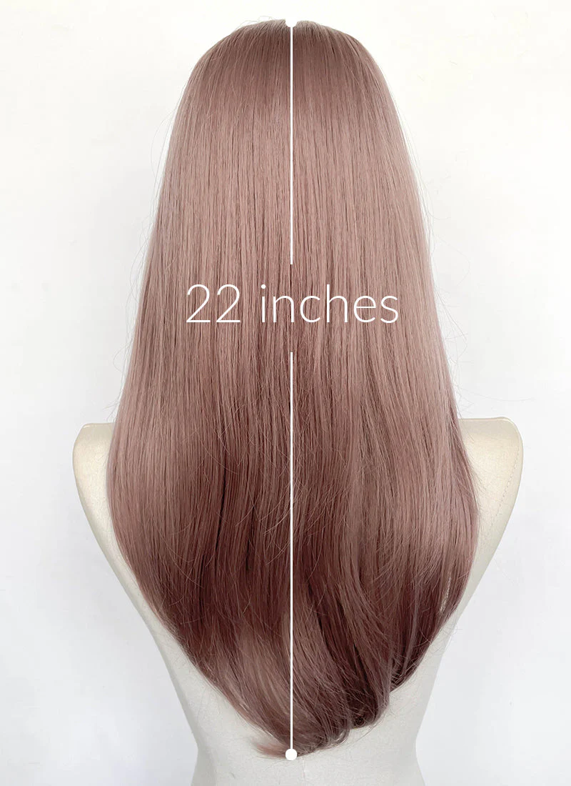 Pastel Pale Plum Straight Lace Front Synthetic Wig LFCS307 - Image 5