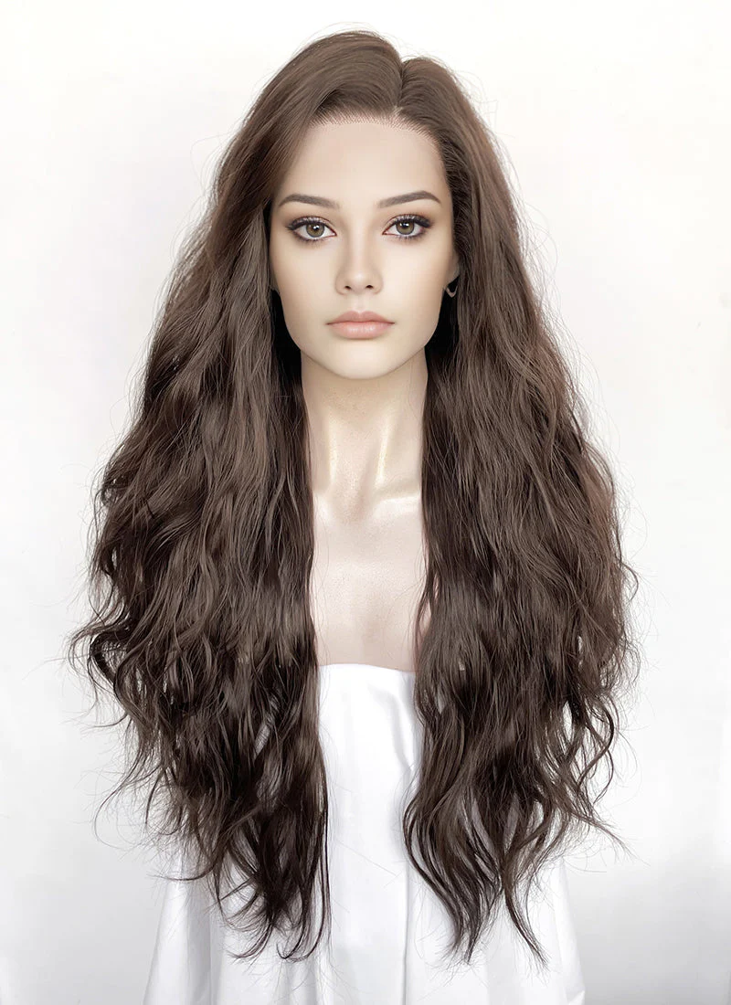 Brunette Wavy Lace Front Synthetic Hair Wig LFK5597 - Image 3