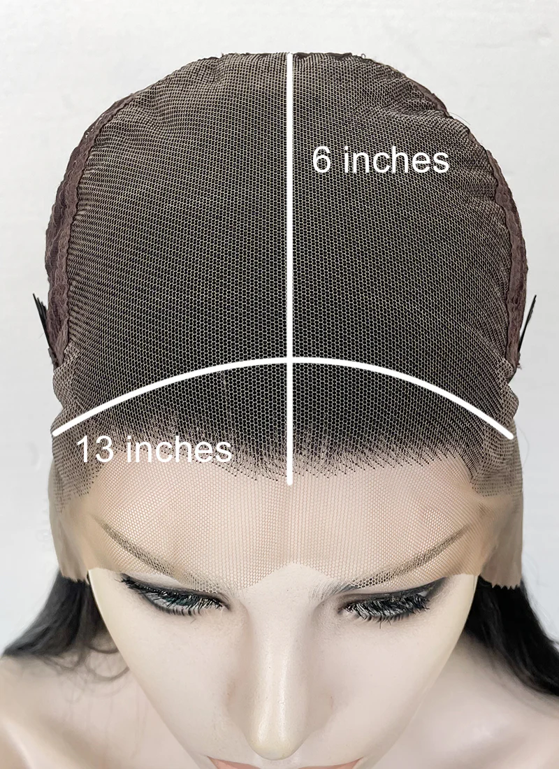 Black Straight 13" x 6" Lace Top Kanekalon Synthetic Hair Wig LFS018 - Image 6