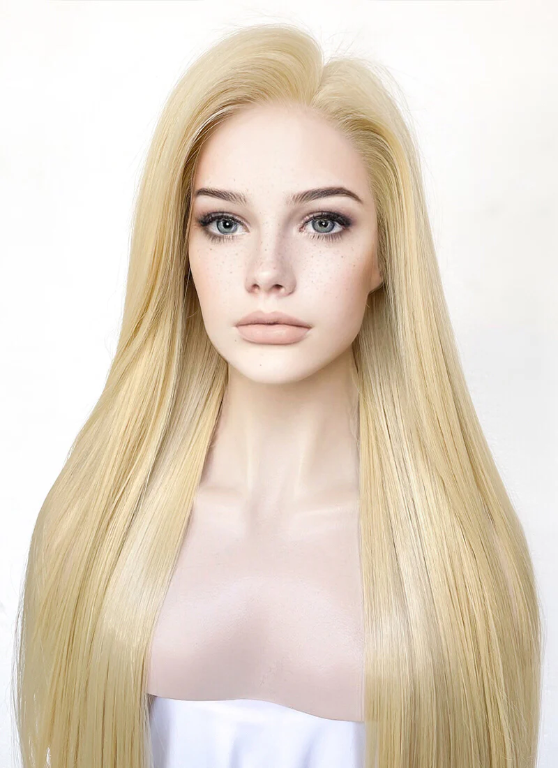 Blonde Straight 13" x 6" Lace Top Kanekalon Synthetic Hair Wig LFS019 - Image 4
