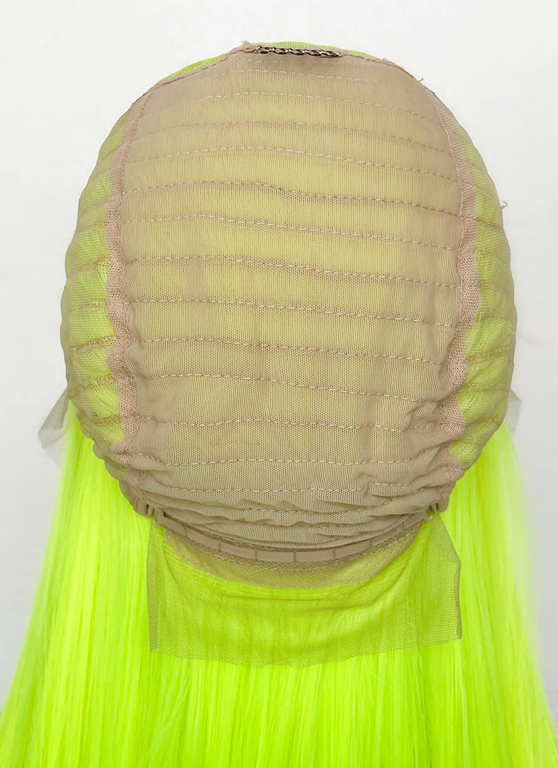 Neon Green Straight 13" x 6" Lace Top Synthetic Wig LFS020 - Image 9