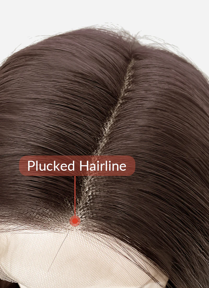 Brunette Straight 13" x 6" Lace Top Kanekalon Synthetic Hair Wig LFS027 - Image 14