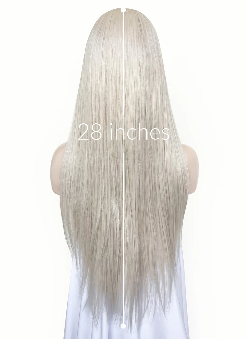 Ash Blonde Straight 13" x 6" Lace Top Kanekalon Synthetic Hair Wig LFS029 - Image 12