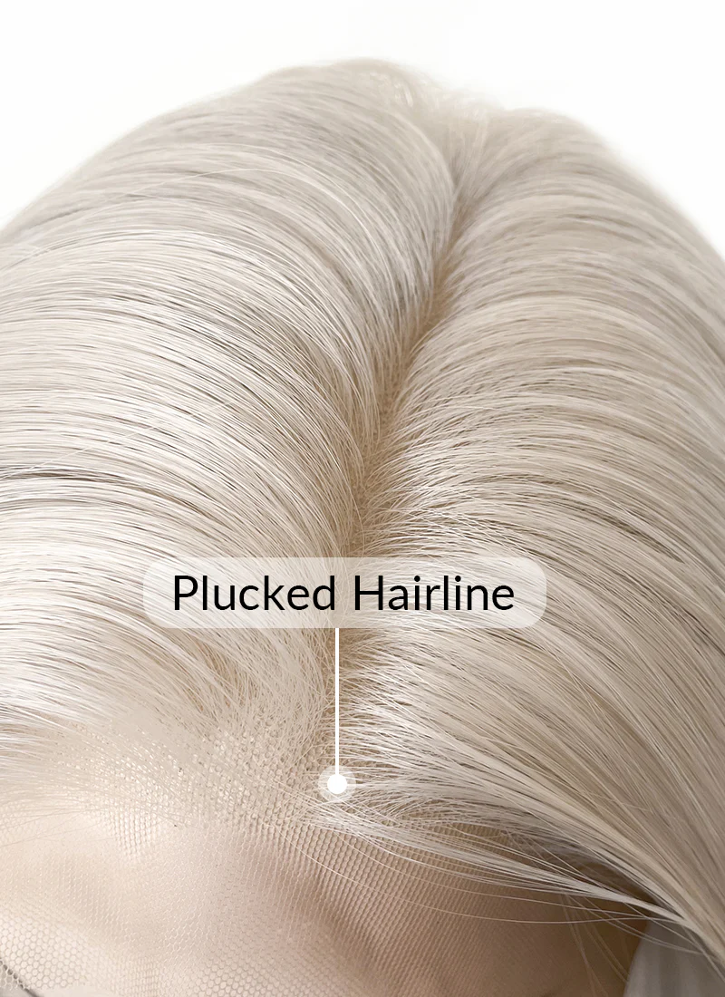 Ash Blonde Straight 13" x 6" Lace Top Kanekalon Synthetic Hair Wig LFS029 - Image 6