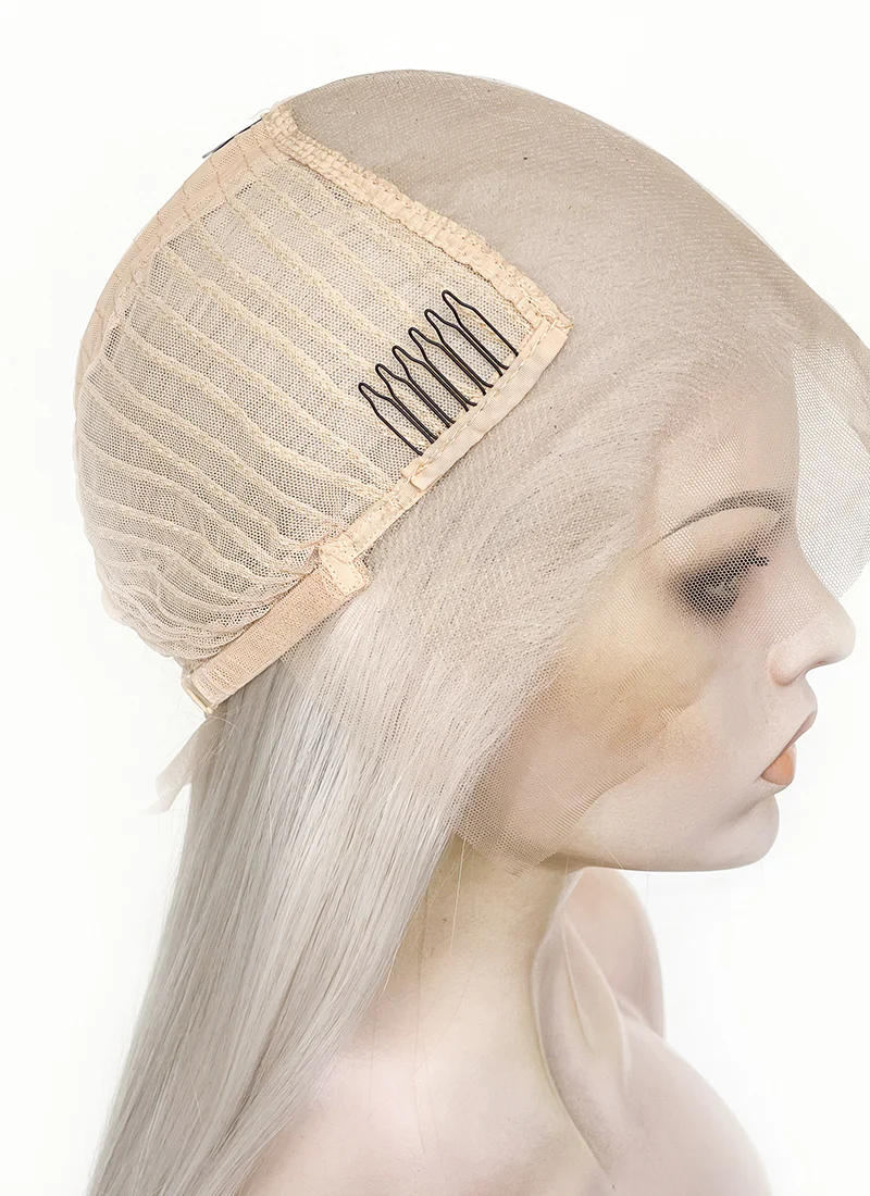 Ash Blonde Straight 13" x 6" Lace Top Kanekalon Synthetic Hair Wig LFS029 - Image 8
