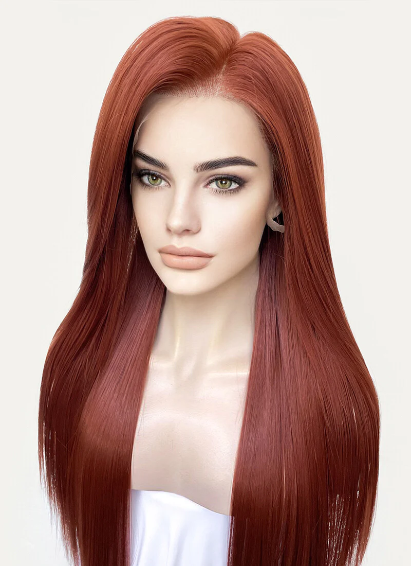 Auburn Straight 13" x 6" Lace Top Kanekalon Synthetic Hair Wig LFS030 - Image 3