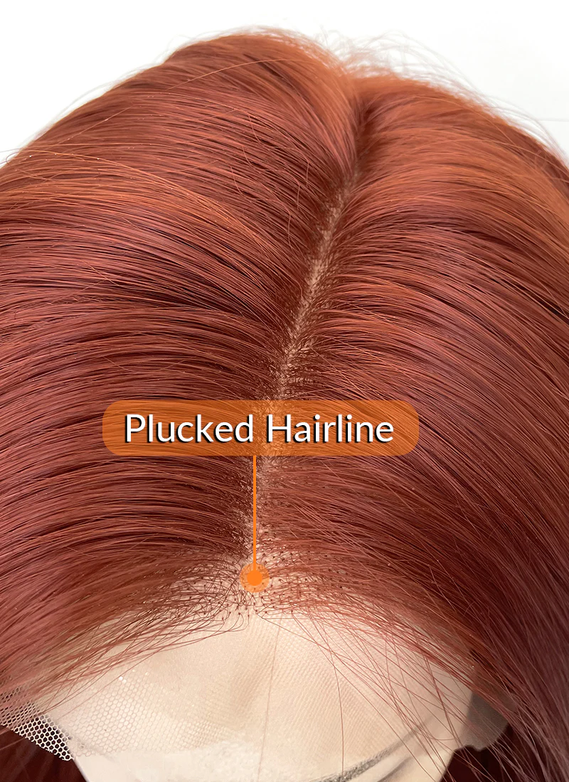 Auburn Straight 13" x 6" Lace Top Kanekalon Synthetic Hair Wig LFS030 - Image 4