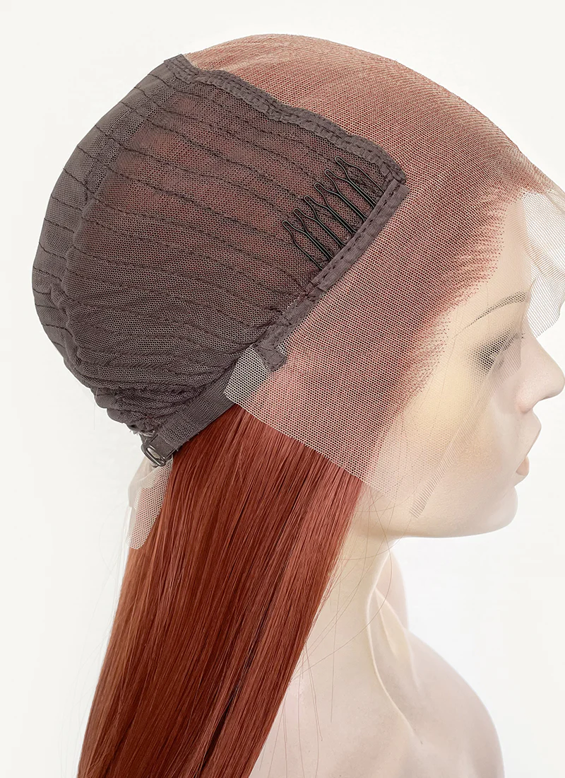 Auburn Straight 13" x 6" Lace Top Kanekalon Synthetic Hair Wig LFS030 - Image 7