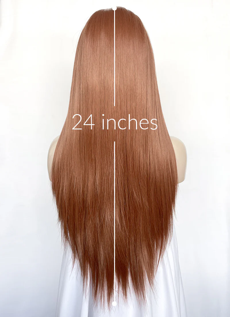 Auburn Straight 13" x 6" Lace Top Kanekalon Synthetic Hair Wig LFS035 - Image 10