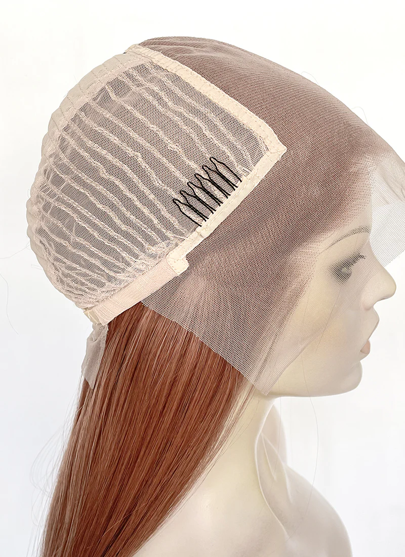 Auburn Straight 13" x 6" Lace Top Kanekalon Synthetic Hair Wig LFS035 - Image 7