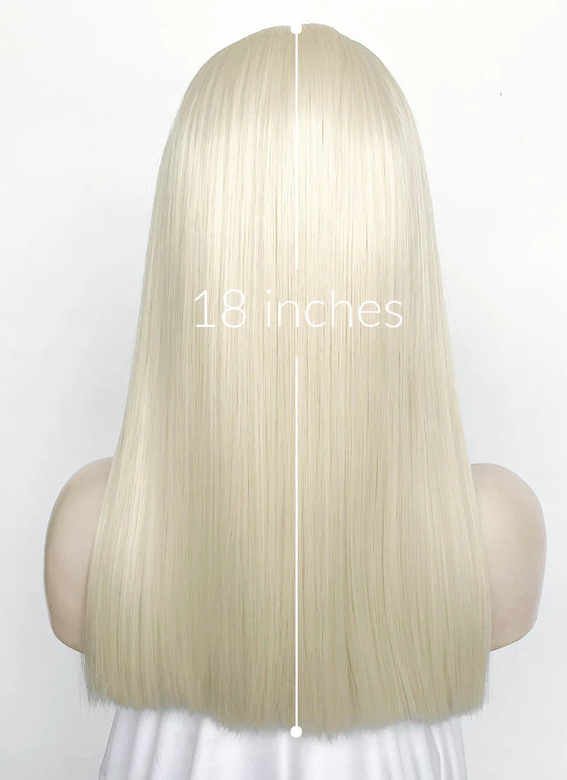 Platinum Blonde straight 13" x 6" Lace Top Lace Front Synthetic Wig LFS044 - Image 10