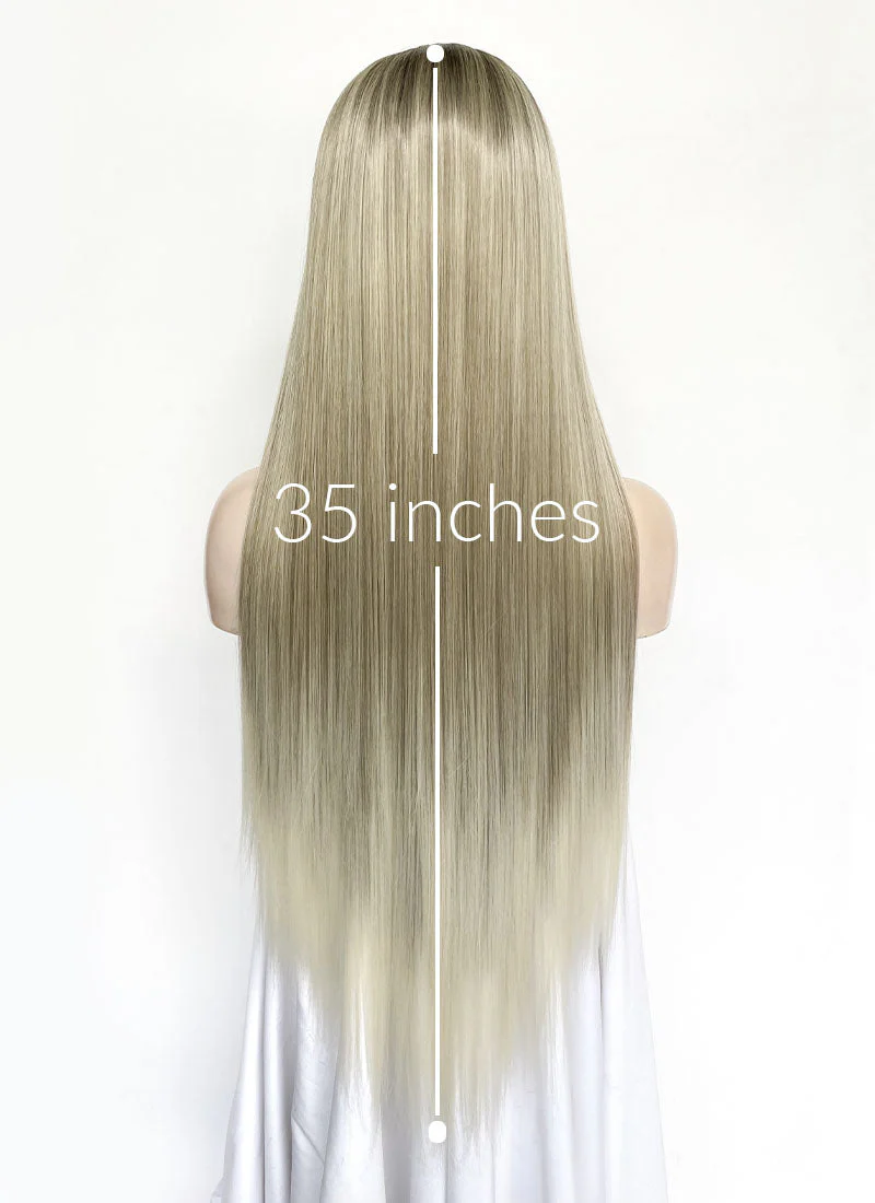 Mixed Blonde Money Piece Straight 13" x 6" Lace Top Lace Front Synthetic Wig LFS046 - Image 8