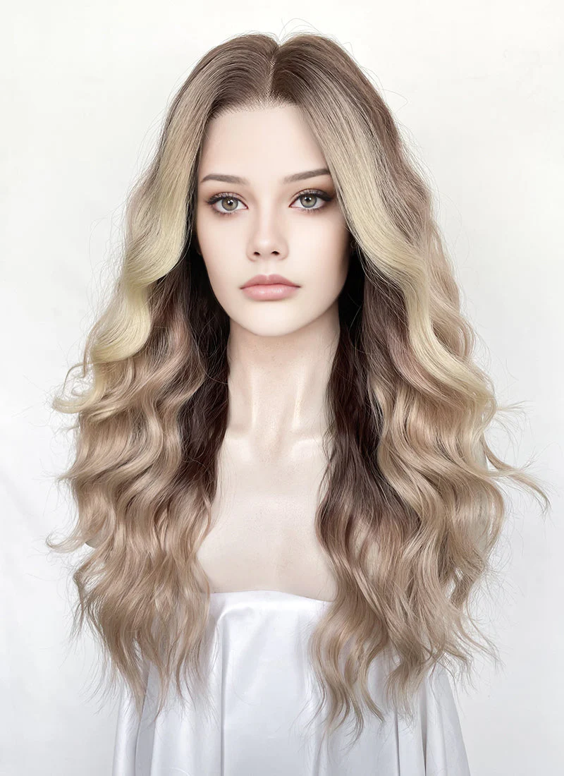 Balayage Mixed Blonde Wavy 13" x 6" Lace Top Kanekalon Synthetic Hair Wig LFS055 - Image 4