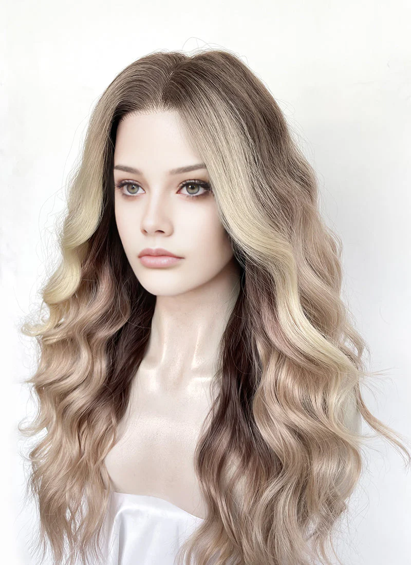 Balayage Mixed Blonde Wavy 13" x 6" Lace Top Kanekalon Synthetic Hair Wig LFS055 - Image 5