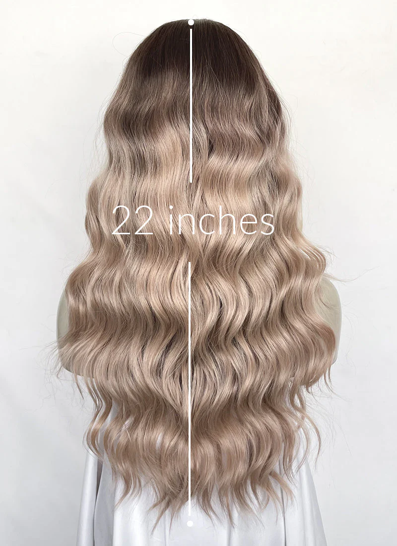 Balayage Mixed Blonde Wavy 13" x 6" Lace Top Kanekalon Synthetic Hair Wig LFS055 - Image 9