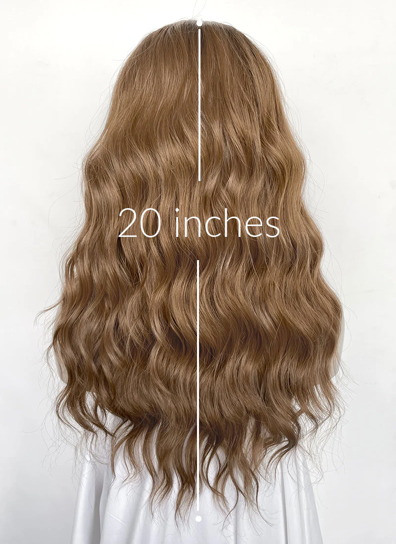 Blonde With Dark Roots Wavy 13" x 6" Lace Top Kanekalon Synthetic Hair Wig LFS056 - Image 10