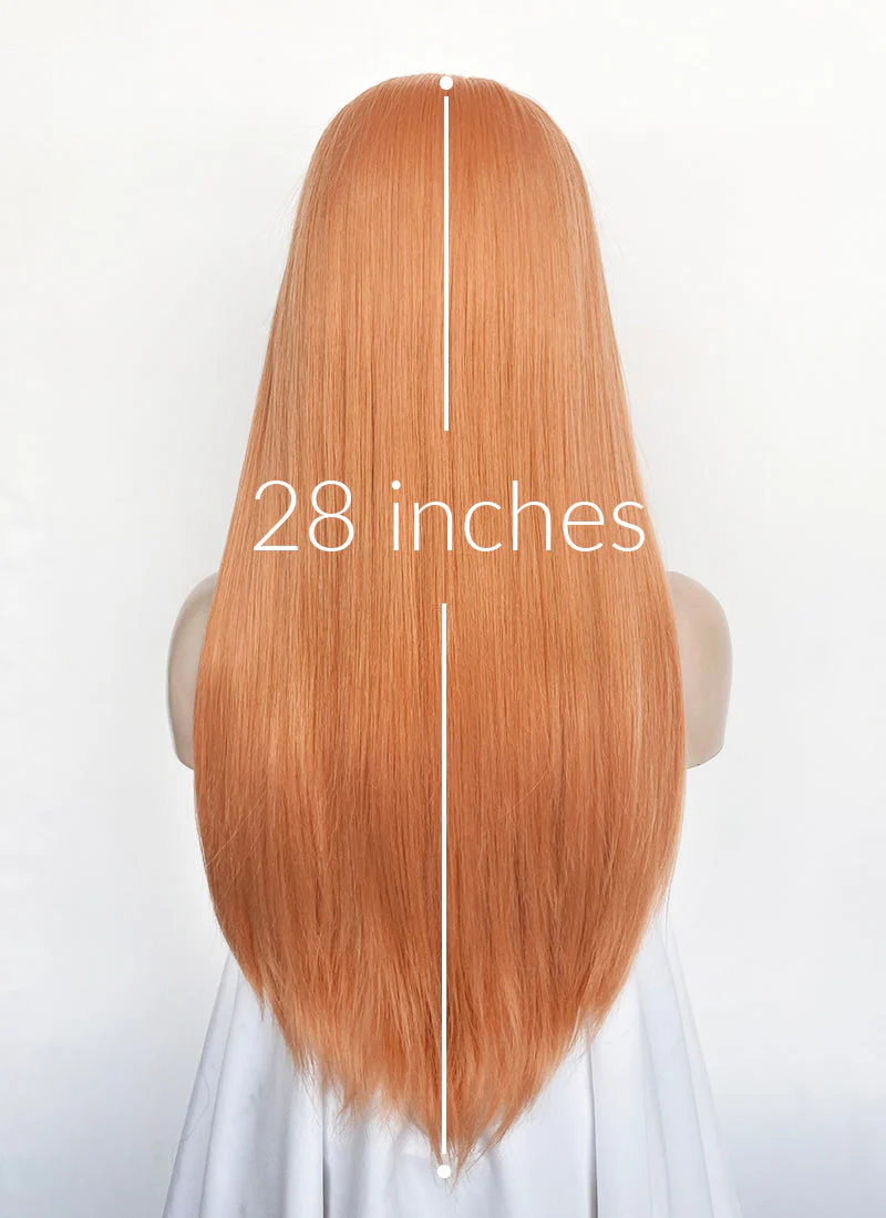 Pastel Orange Straight Lace Front Synthetic Wig LN6047 - Image 4