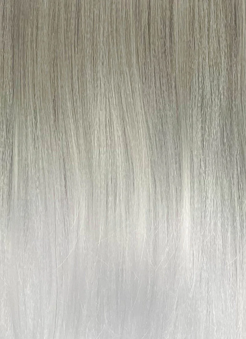 Black Grey White Ombre Straight Yaki Lace Front Synthetic Hair Wig LN6050 - Image 7